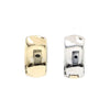 14K Gold Two Tone Thick Reversible Huggie Hoop Earrings