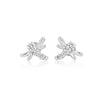 14K Weißgold Libellen-Stecker | Smaragd, Rubin, Diamant
