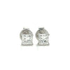 Boucles d'oreilles en diamant naturel de 0,60 carat, taille princesse, en or blanc 18K, 4,5 mm