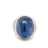 Bague Cocktail Saphir Bleu Cabochon de 26 Carats Certifiée GIA