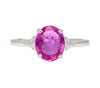 GIA Certified 2.31 Carat Pink Sapphire Oval & Diamond 3-Stone Ring