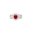 GRS-zertifizierter 1,37 Karat Burma Pigeon Blood Rubin & Diamant Ring in 18K Gold