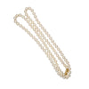 Mikimoto Signed 33-Inch Akoya Pearl 18k Gold Bead Necklace
