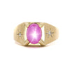 Pink Star Sapphire & Diamond 14K Gold Unisex Statement Ring