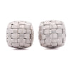 Roberto Coin Frosted Woven Square in 18K White Gold Appassionata Stud Earrings