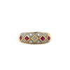 Bague Anciens Art Déco à motif carré en rubis et diamant