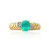 0,40 Karat Smaragd in 14k Gold gerippter Ring gefasst