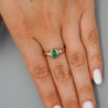 0.70 Carat Cabochon Emerald Bezel Set 14K Gold Ring