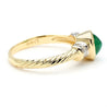 0.70 Carat Cabochon Emerald Bezel Set 14K Gold Ring