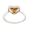 0.77 Carat Floating Fancy Yellow Heart Diamond & Diamond Halo Engagement Ring