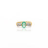 0.86 Carat Vibrant Green Oval Cut Emerald & Diamond in 14KY Gold Statement Ring