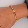 0.88 Carat Diamond in 18K Gold Twisted Rope Chain Floral Bracelet