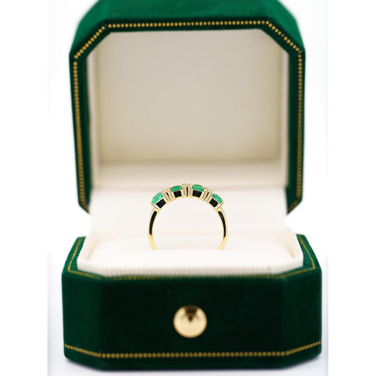 1 Carat Emerald Diamond 5-Stone Square Ring in 14K Gold