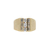 1 Carat Round & Baguette Cut Diamond & 18K Gold Matte Mens Ring