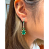 10 Carat Natural Emerald and Diamond Mirrored Drop Earrings in 18K Gold