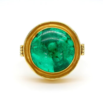 10 carat Colombian Emerald AGL Certified Egyptian Revival 14K Gold Ring – Assay Jewelers