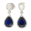 10.38 Carat Blue Sapphire and Diamond 18K White Gold Drop Earrings