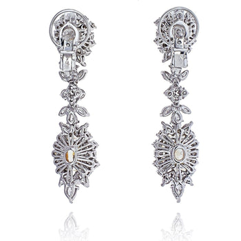 10.75 Carat Radiant-Cut VVS1 Fancy Yellow Diamond Drop Earrings in 18K White Gold – Assay Jewelers