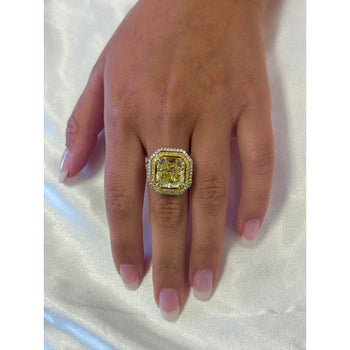 10.88 Carat Radiant Cut Fancy Yellow Diamond | GIA Certified – Assay Jewelers