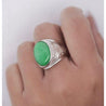 11 Carat Grade A Jadeite Jade Fei Cui Bezel Set Unisex Solitaire Ring