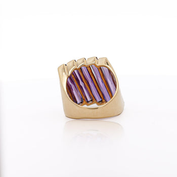 12 Carat Baguette Cut Amethyst 18K Gold Italian Cocktail Ring – Assay Jewelers