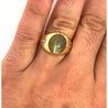 12 Carat Chrysoberyl Cats Eye Mens Ring With Baguette Diamond Sides in 18K Gold