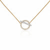 1/2 Carat Diamond Pave Circle & Bar Toggle 14K Yellow Gold Pendant Necklace
