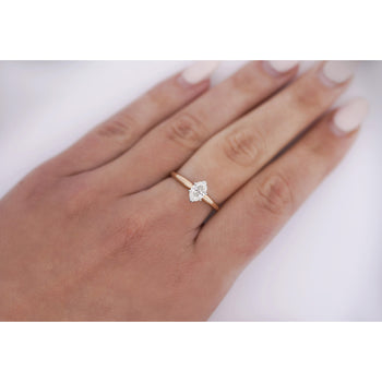 1/2 Carat Marquise Diamond Solitaire 2-tone 14K Gold Ring – Assay Jewelers