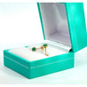 1/2 Carat Round Cut Natural Emerald Stud Earrings in 14K Yellow Gold 3-Prong Martini Setting