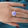 12.86 Carat Lavender A Jade & Diamond Platinum Cocktail Ring