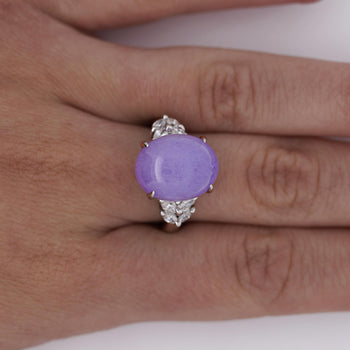 12.86 Carat Lavender A Jade & Diamond Platinum Cocktail Ring – Assay Jewelers