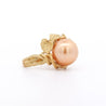 12.8mm Golden South Sea Pearl and Round Cut Diamonds Ring in 18k Yellow Gold