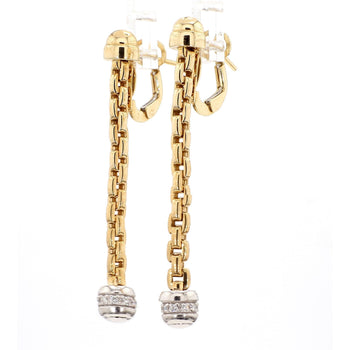 14K Gold Ball and Chain Diamond Drop Dangle Earrings – Assay Jewelers