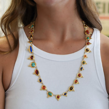 14K Gold Multi-Gemstone 24 Inch Necklace Cats-Eye – Assay Jewelers