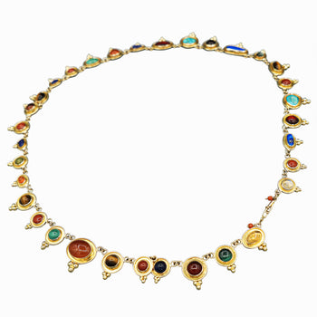 14K Gold Multi-Gemstone 24 Inch Necklace Cats-Eye – Assay Jewelers