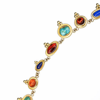 14K Gold Multi-Gemstone 24 Inch Necklace Cats-Eye – Assay Jewelers