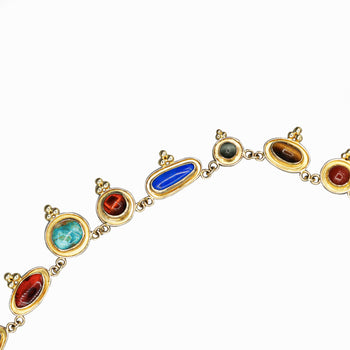 14K Gold Multi-Gemstone 24 Inch Necklace Cats-Eye – Assay Jewelers