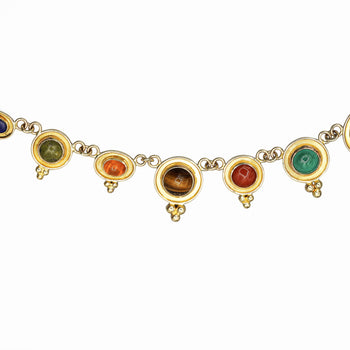 14K Gold Multi-Gemstone 24 Inch Necklace Cats-Eye – Assay Jewelers