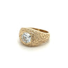 14K Gold Nugget Style 2 Carat Lab Grown Diamond Men's Ring