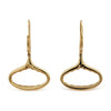 14K Gold Wide Open Oval Drop Diamond Wire Clip Earring - Made in Italy