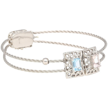 14K Kunzite and Aquamarine Vintage Charm Bangle Bracelet – Assay Jewelers