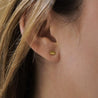 14K Solid Gold Crown Cartilage Single Stud Earring