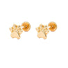 14K Solid Gold Dog Paw Stud Earrings On Screw Back