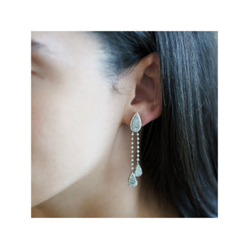 14K White Gold 1.41 Carat Pear Shape Drop Diamond Earrings – Assay Jewelers