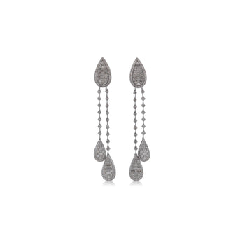 14K White Gold 1.41 Carat Pear Shape Drop Diamond Earrings – Assay Jewelers