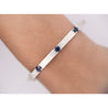 14K White Gold Diamond and Blue Sapphire Pave Bangle Bracelet