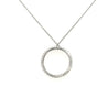 14K White Gold Round Diamond Open Circle Connecting Pendant