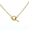 14K Yellow Gold Bar and Toggle Cable Chain Necklace 18 inch 2.5MM