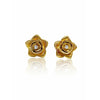 14k Massivgold Blumen- und Diamant-Ohrringe