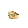 14k Solid Gold Heart Shape Emerald and Diamond Pinky Ring